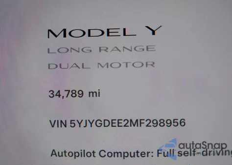 2021 Tesla Model Y Long Range Dual Motor All-Wheel Drive из США, поврежденный, VIN 5YJYGDEE2MF298956